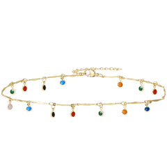 Fashion Simple Candy Color Tassel Necklace for Women Aesthetic All-match Pendant Jewe alternate view