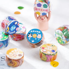 Kawaii Cartoon Washi Tape Stickers | 100pcs Roll Decorative Adhesive Masking Tape for Scrapbooking a