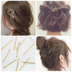 10pcs Hair Clips Hairpins Gold Metal Waved Curly Barrettes Bobby Pins For Women Girls St detail view