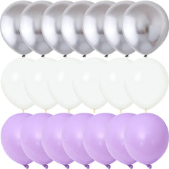 40PCS Silver White Purple Metal Latex Confetti close-up view