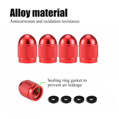 AUTCOAT Universal Car Wheel Tire Valve Stem Caps Aluminum for Bike Car Trucks Motorbike detail view