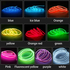 1/2/3/4/5M Car Interior Led Decorative Lamp EL Wiring Neon Strip For Auto DIY Flexible close-up view