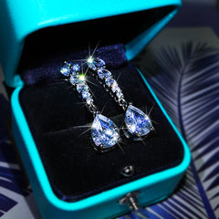 925 Sterling Silver Wild Korean Temperament Simple Atmosphere Flashing Zircon Earring alternate view