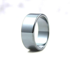 Flat Hematite Ring 10mm Wide (1pcs) Male and Female Fashion 5A Quality Jewelry Black alternate view