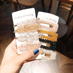 Fashion Women Rhinestone Hair Clips Full Crystal Hairclip Metal Ponytail Holder Hairpins Hair Accessories For Women