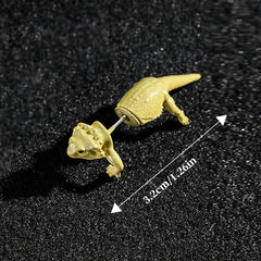1 Pair Hip-hop Fashion Animal Lizard Frogs Stud Earrings, For New Year Christmas Party Birthday Lovers Gifts