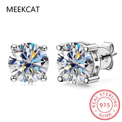 2.0ct Moissanite Earrings for Women Lab Grown Diamond Ear Studs 925 Sterling Silver Fine detail view