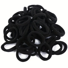 Ties Ponytail Holder Scrunchies Kids Hair for Girls Black Hairband Rubber close-up view