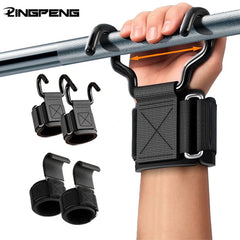 Weight Lifting Hook Grips with Wrist Wraps | Gym Fitness Hand Bar Straps
