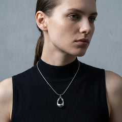 Irregular Pendant Necklace for Women | Stainless Steel Snake Chain Minimalist Jewelry alternate view