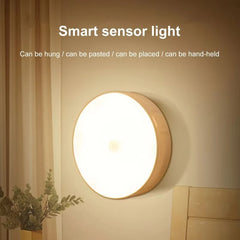 8LED Motion Sensor Night Light | USB Rechargeable Auto-On Lamp for Bedroom