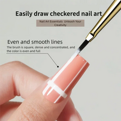 1/2/5Pcs French Plaid Nail Art Brush Set Ultra-Fine Liner Flat Brush for Grid Pattern UV detail view
