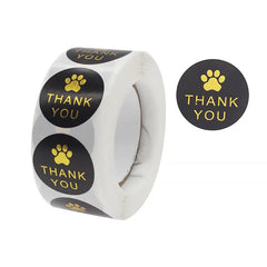 Gold Foil Paw Thank You Stickers | 1 Inch Business Supplies