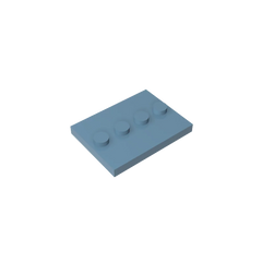 Gobricks GDS-980 Tile, Modified 3 x 4 with 4 Studs in Center | Compatible Building Bl alternate view