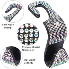 Rhinestone Decor Car Seat Back Hook Hanger Universal Bling Diamond Vehicle Auto Headr alternate view