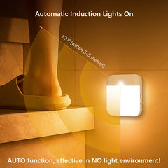 PIR Motion Sensor LED Night Light | USB Rechargeable with Switch for Bedroom Kitchen Cab detail view