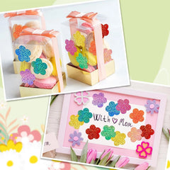 500pcs Laser Flower Sticker Roll Cute Flower Shape Sealing Sticker Color Waterproof Self detail view