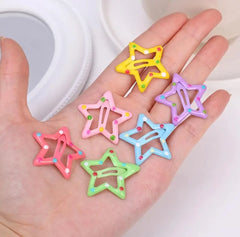100PCS Colorful Star BB Hair Clips Cute Y2K Hair Pins for Girls Women Broken Hair Bangs Clips Fashion Hair Accessories