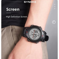 SYNOKE Men Electronic Watch Sports For Men Waterproof Luminous Multi Function Outdoor close-up view