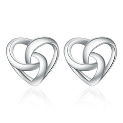 925 Sterling Silver Love Heart Stud Earrings For Women Luxury Designer Jewelry Best Selling Offers W