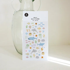 Korean Import Suatelier Sea World Fish Sticker Scrapbook Decor PVC Stationery DIY Stickers School Of