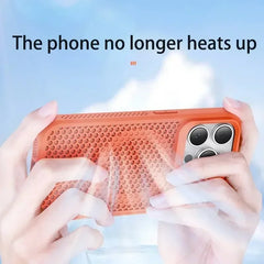 Cooling Heat Dissipation Phone Case For iPhone 17 18 16 15 14 13 12 11 Pro Max Breatha close-up view