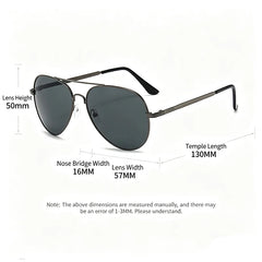 Classic Pilot Sunglasses for Men and Women | Metal Frame UV400 Anti-Glare close-up view