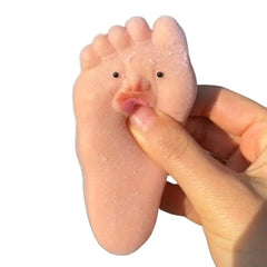 Funny Tongue Sticking Big Feet Squeeze Toys Novel Soft Silicone Fidget Toy Soft Slow R close-up view