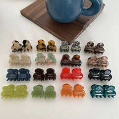2pcs/set Mini Acetate Hair Claw Side Pins Small Size Shark Clip Sweet Cute Elegant Hairpin Hair Clip