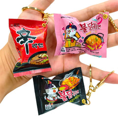 Simulation Instant Noodles Keychain On The Phone Mini Snacks Pendant Bag Pendant Car Key Ring Gifts