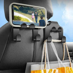 Car Seat Headrest Hook Hanger Organizer with Phone Holder