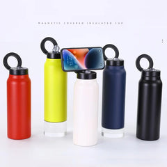 Painted Sports Thermos Steel Double Wall 24oz/700ml Water Vacuum Flask Water Bottle Magnetic Phone R