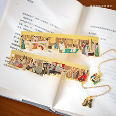 Chaoyu Ancient Style Famous Paintings Metal Bookmark Classical Chinese Style Book Page C detail view