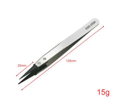 1PCS of ESD Anti-Static Precision Tweezers - Anti-Static Tips, Heavy-Duty Metal Construc detail view