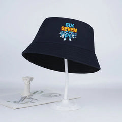 Pixel Robot Fisherman Hat for Kids | Digital Cartoon Sun Hat detail view