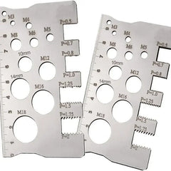 Screw Thread Pitch Gauge | Stainless Steel Measuring Tool for Bolt Nut Metric Threads detail view