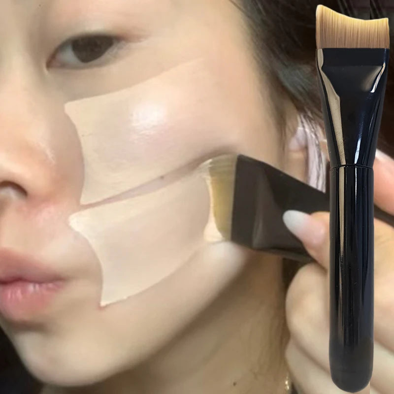 Upgraded Crescent Design Foundation Makeup Brush Ultra-thin Smooth Application Liquid Mask Spatula M