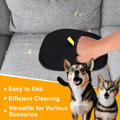Pet Hair Removal Tool Reusable Static Removal Gloves, Double-Sided Grooming Gloves for Pets, Removes