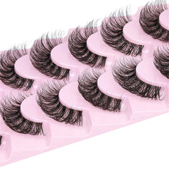 10 Pairs 6D Super Fluffy Wispy Faux Mink Eyelashes | Cat Eye Effect Dramatic Lashes detail view