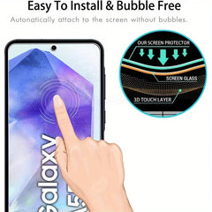4Pcs 10D Tempered Glass Screen Protector for Samsung Galaxy A55 5G - Clear HD Film