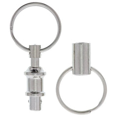 Detachable Key Ring with Snap Lock | Steel Chrome Keychain Holder detail view