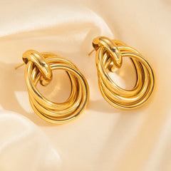 316L Stainless Steel Hoop Earrings for Men Women | Geometric Drop Earrings detail view