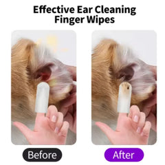 Disposable Pet Ear Cleaning Wipes | Finger Cover Ear Care for Dogs and Cats alternate view