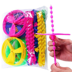 10/20pcs Colorful Bamboo Dragonfly Plastic Hand Push Flying Toys Kids Birthday Party Favors Guests T