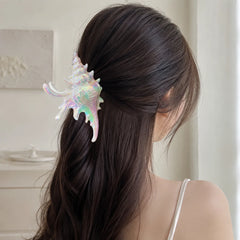 Conch Shell Hair Claw Clip for Women PC Electroplated Iridescent Mermaid Beach Large alternate view