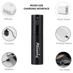 Small Palm Mini Flashlight Rechargeable | Bright Zoomable LED for Camping & Emergency close-up view