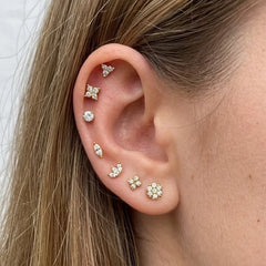 EVISPOL ASTM F136 G23 Titanium Tiny CZ Labret Lip Stud Earring for Women 16G Heart Ca alternate view