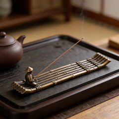 Creative Incense Holder Boat | Old Men Fishing Japanese Style Incense Stick Burner