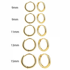 15/20/25mm Stainless Steel Hoop Earring Set | Silver Cartilage Huggie Earrings for Women detail view