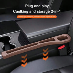 Car Seat Gap Filler Plug Set | 2-Piece PU Universal close-up view